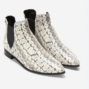 Cole Haan Hara Natural Python Snakeskin Leather Women’s Chelsea Boots